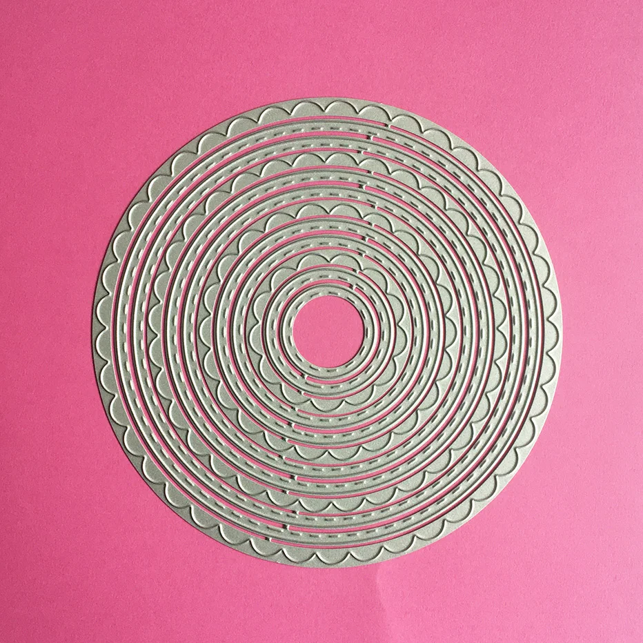 Круглая кружевная волна Синусоидальная рамка для скрапбукинга режущие штампы