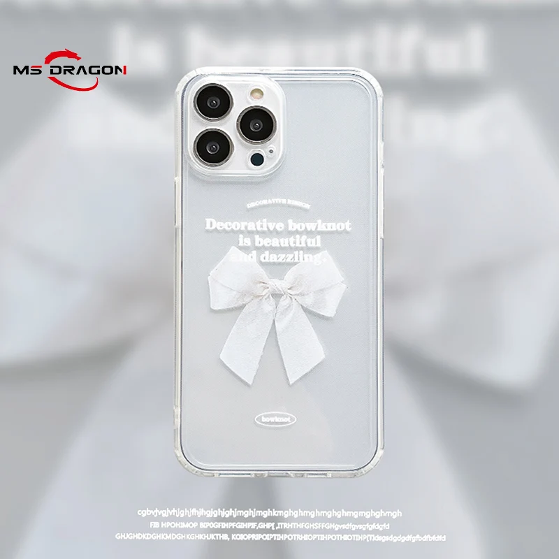 

Transparent Phone Cases For iPhone 13 12 11 Pro X XR XS Max 7 8 Plus SE 2 Luxury Alphabet Bowknot Clear Soft TPU Shockproof Capa