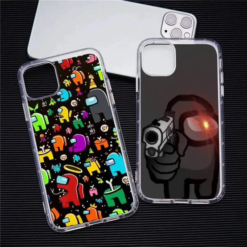 

Among-Us-Game Phone Case Transparent For iphone 13 12 11 Pro Max Mini XS Max 8 7 Plus X SE 2020 XR cover