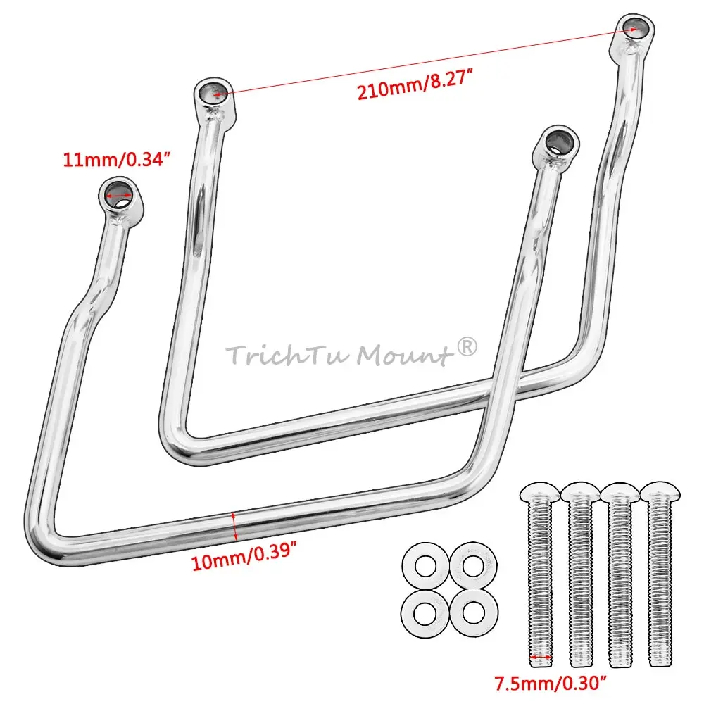 Мотоциклетная седельная сумка 14 см-24 см, опорная планка, кронштейн для защиты багажа, держатель рейки, крепление для Yamaha VStar Suzuki Kawasaki Honda Shadow