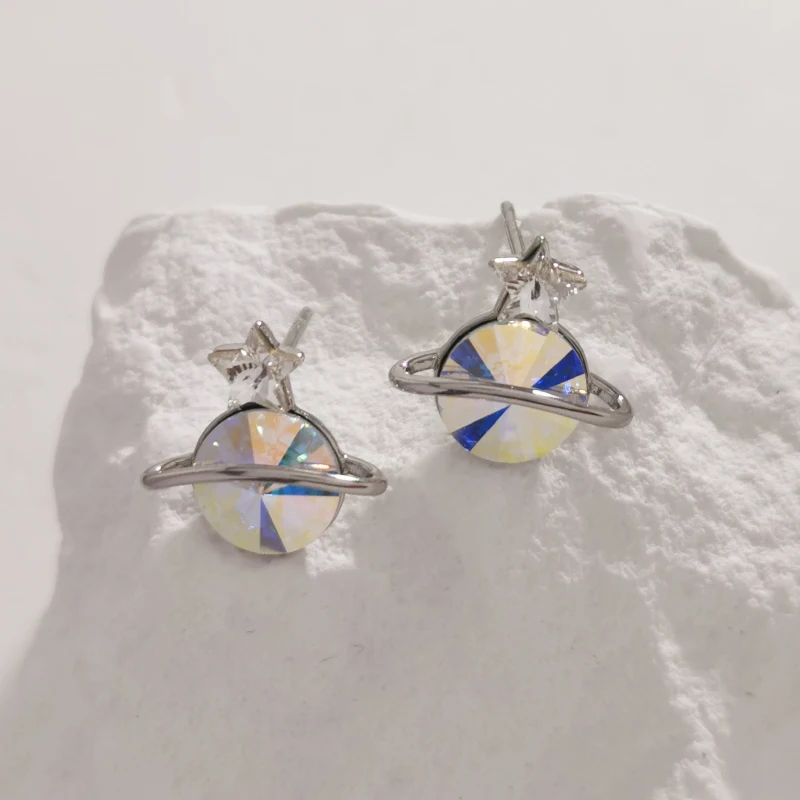 Дизайнерские серьги-гвоздики с планетами в Корейском стиле Летние повседневные