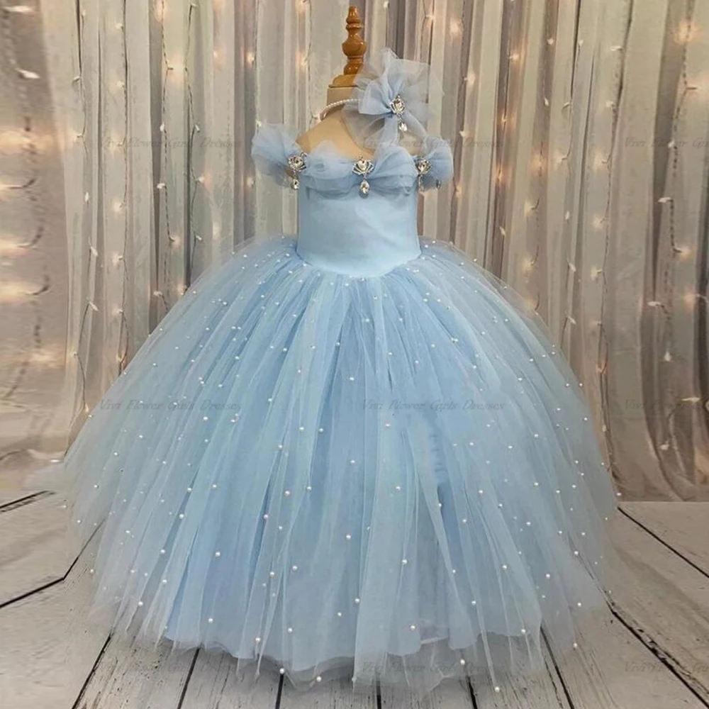 

Cute Fluffy Flower Girl Dress 2023 Princess Cinderella Custom Gown Birthday Party Dress First Communion Dress for Girls
