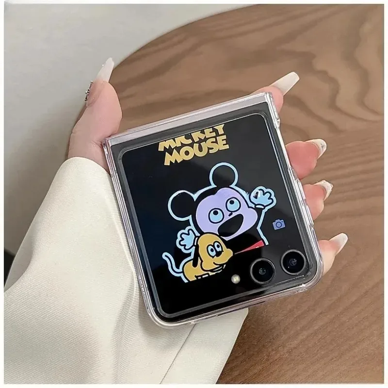 Чехол для Samsung Z Flip6 прозрачный роскошный защитный чехол ПК тонкие чехлы Galaxy Flip5 Flip4