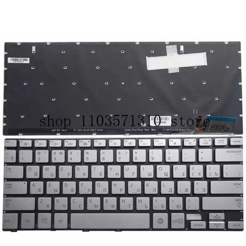 Русская новая клавиатура для Samsung 730u3e np730u3e 740u3e np740u3e ноутбука Серебристая