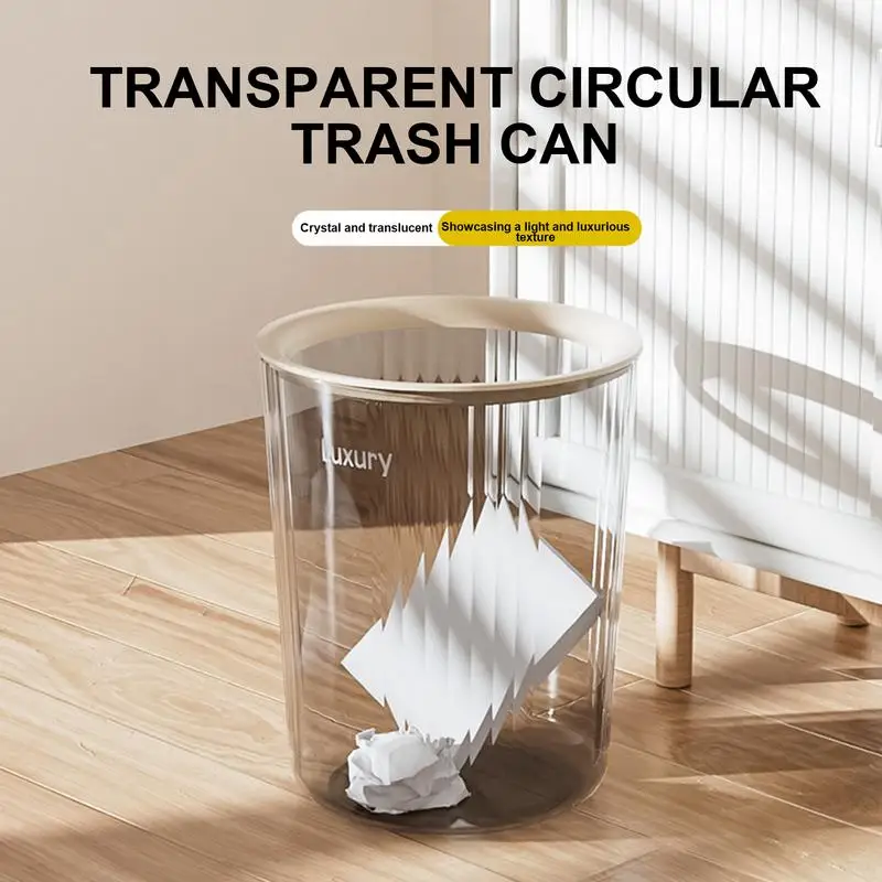 

transparent Trash Bin portable large capacity Kitchen Garbage can high quality Easily clean clear waste basket for home bathroom