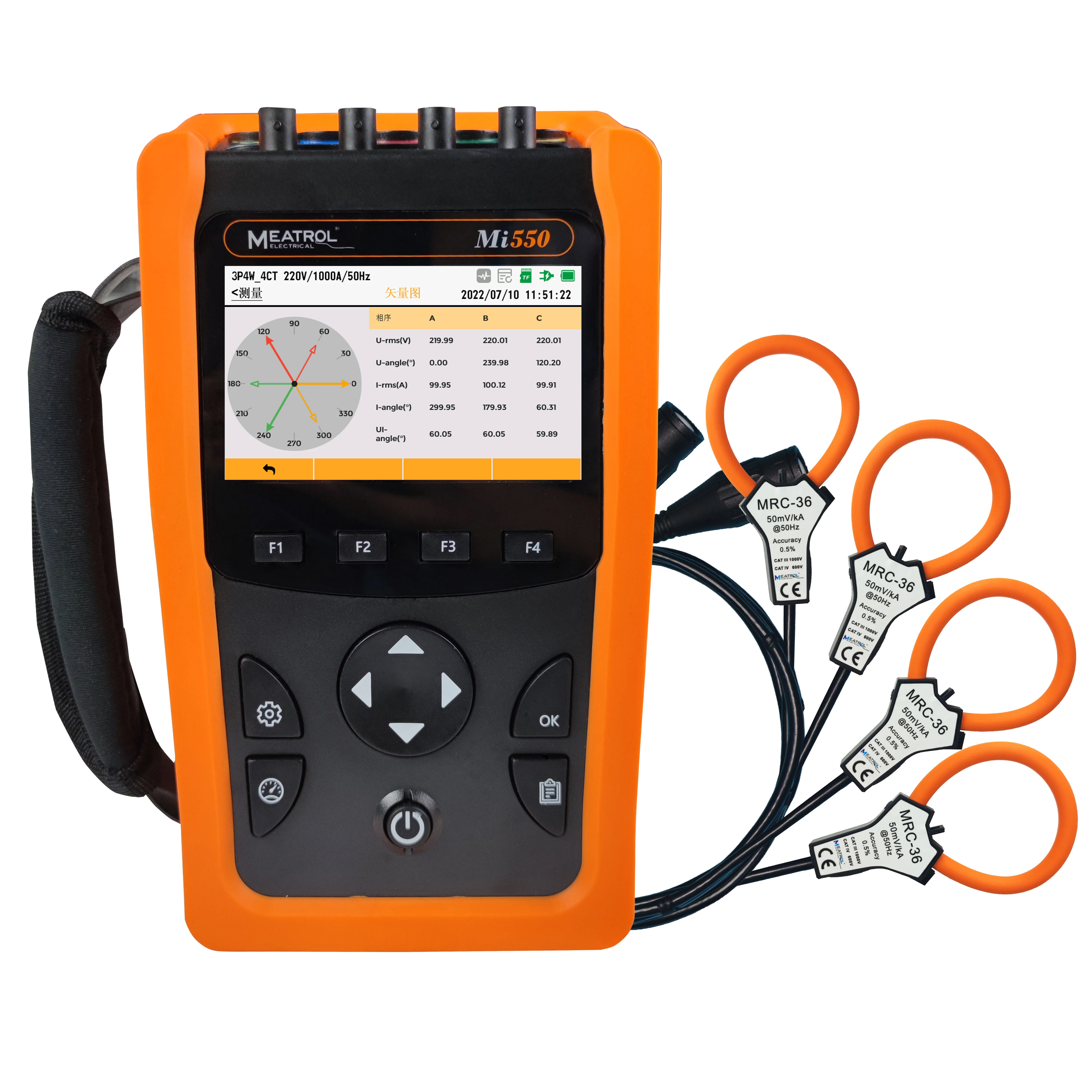 

MEATROL Mi550 32GB Handheld Data Logger Electrical instruments Energy meter Rogowski Coil Solar Power Analyzer