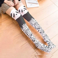 anime printing lolita knee high thigh socks ladies japanese cute student printing bottoming socks lolita girl thin stockings new
