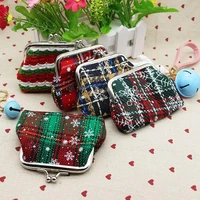 new womens christmas wallets mini coin bag purses small lady retro vintage plaid coin purses girl hasp womens purses