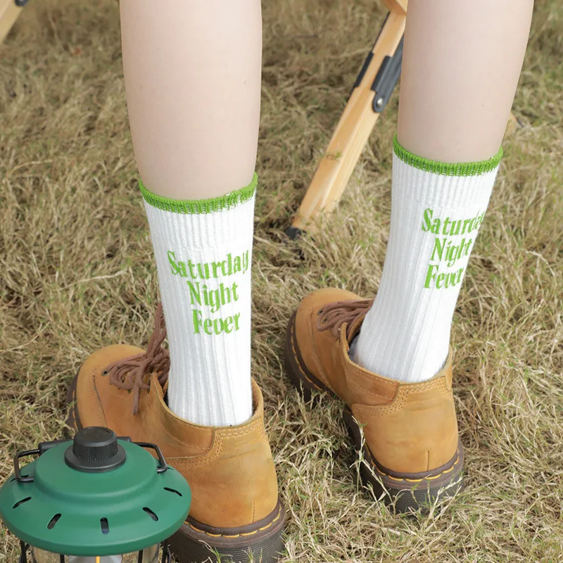 

Retro cityboy camping style white pile of socks cotton men's socks female autumn and winter thickened in the tube socks