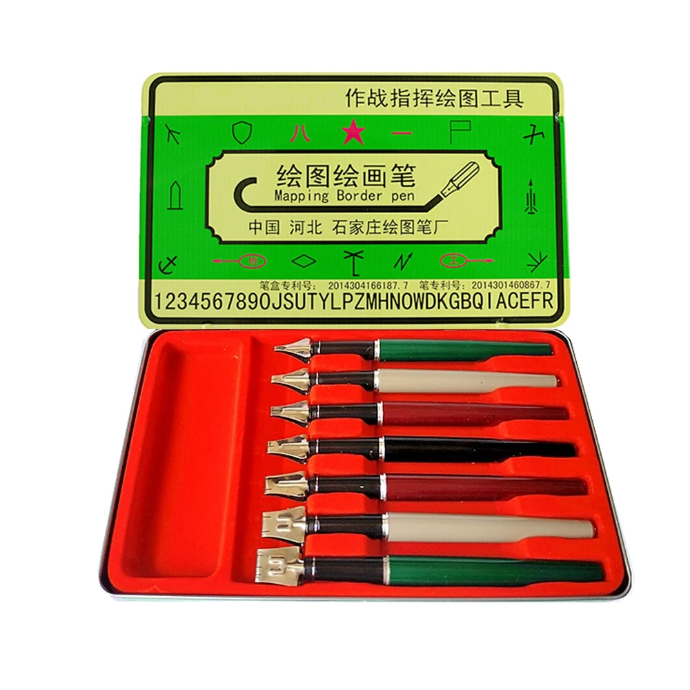7Pcs/Box Caligraphy Parallel Pen Black Ink Pen Set 2MM 3MM 4MM 5MM 7MM 9MM 11MM Fountain Pen for Gothic Letter Office Stationery
