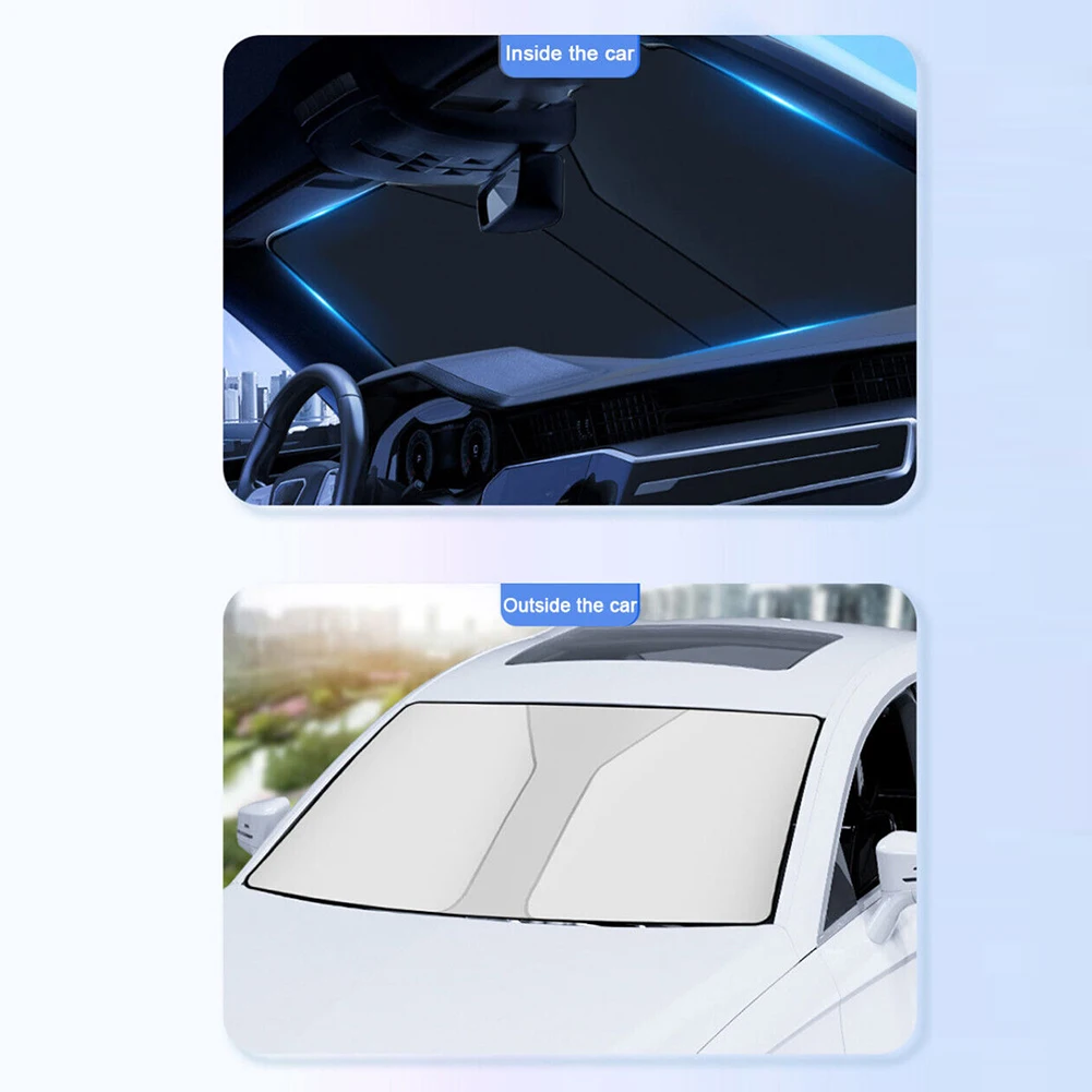 

1x Car Windshield Direct Installation Foldable Cover Front Glass UV Block Sun Visor Shield Sunshade 140 * 80cm
