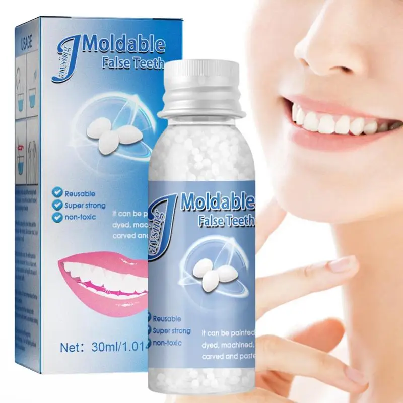 

Moldable False Teeth Temporary Tooth Repair Kit For Filling The Missing Broken Tooth And Gaps Moldable Fake Teeth Thermal Beads