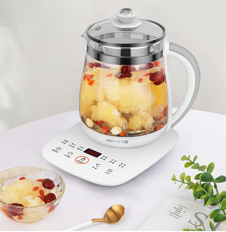 220V 1.5L Electric Kettle Automatic Glass Health Preserving Pot Portable Mini Multi Cooker Tea Dessert Cooker For Household enlarge