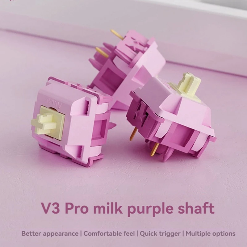 45 шт. кремово-фиолетовый Pro переключатель 5-контактный 30Gf ось абзаца совместимая с