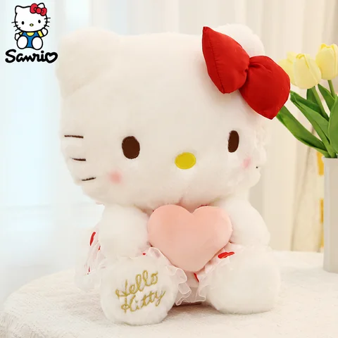 Kawaii Hello Kitty плюшевая игрушка Sanrio плюшевые животные кукла-подушка в форме сердца аниме домашний декор детский подарок на день рождения девочке