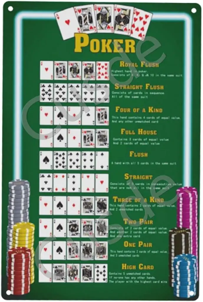 Cusde Poker жестяная вывеска с ручным рисунком металлическая винтажные постеры