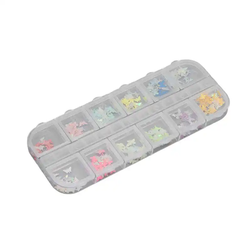 

Nail Art Decoration Sticker Nail Decals Stickers Different Colors 12 Grids Long Lasting for Toenails for Nail Salon