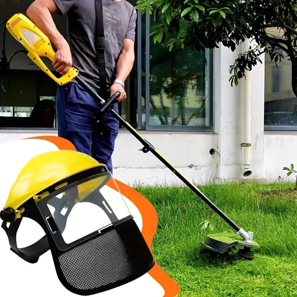 Защитный шлем с сетчатой защитной маской на все лицо подходит для садовых