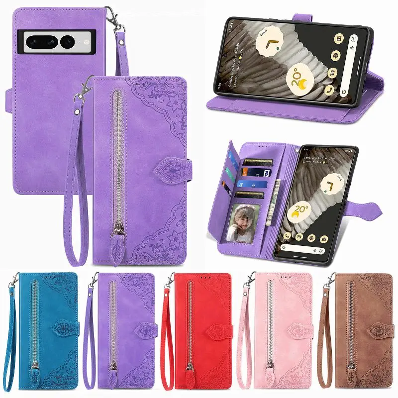 

Leather Zipper Wallet Multi Card Phone Case For Google Pixel 8 Pro 7 6A 5XL 3XL 4A Magnetic Horizontal Flip Back Cover Wholesale