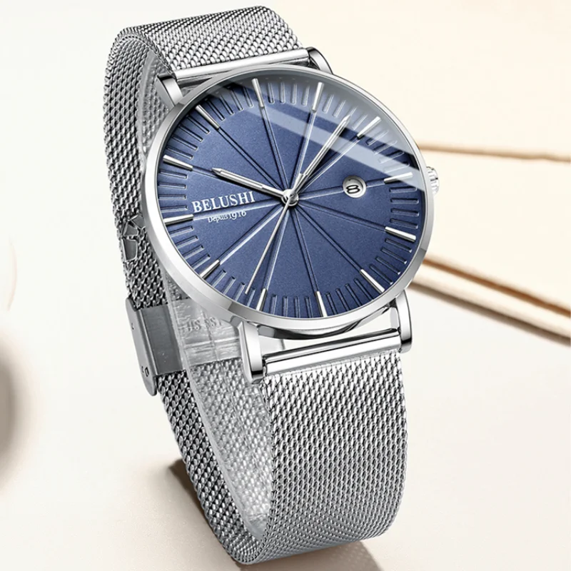 

Часы наручные мужские Кварцевые водонепроницаемые, черные, в деловом стиле