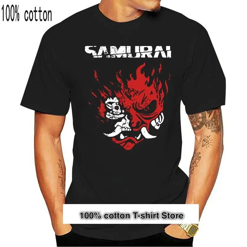 

Camiseta de Samurai Oni para hombre y mujer, camisa de diseño Vintage, de manga corta, color negro-Azul marino, 2019