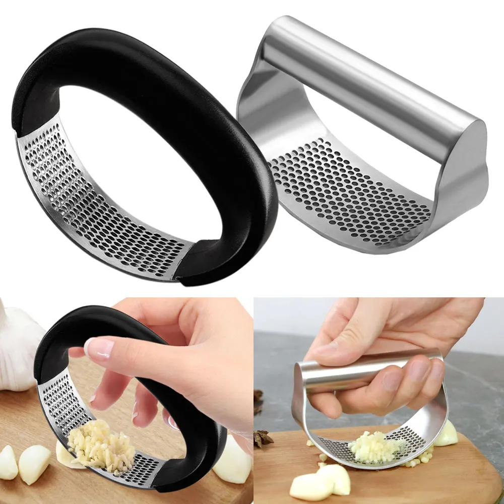 

Heavy Duty Stainless Steel Garlic Press Squeezer - Handheld Crusher, Chopper and Mincer - Kitchen Tool for Ginger and Garlic