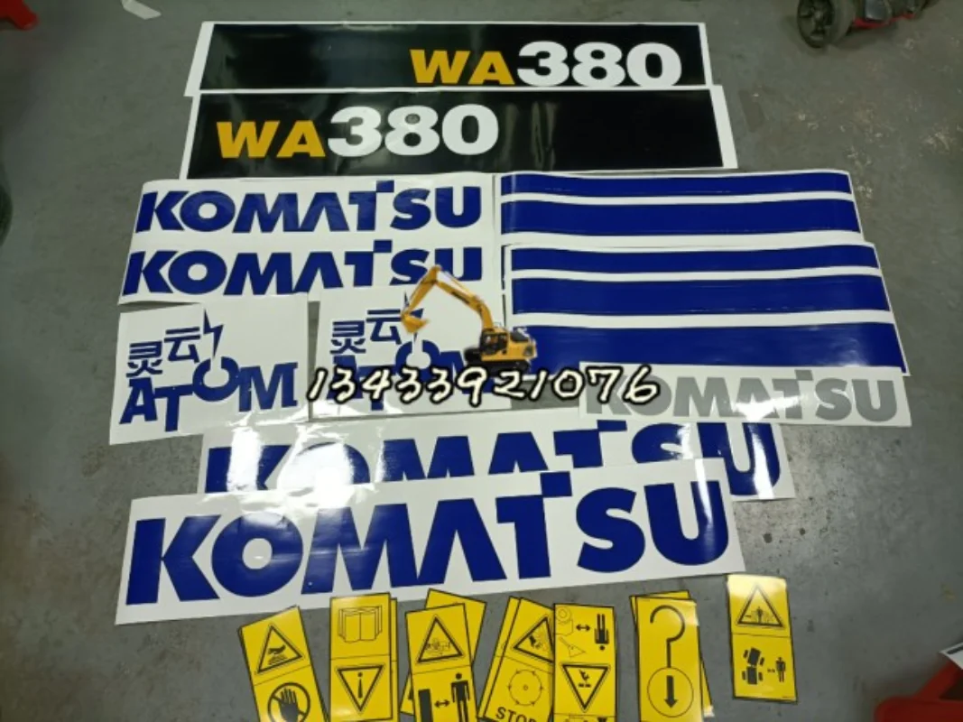 Loader Komatsu WA380-6/320/470/500 whole car sticker car logo body color strip car sticker digital logo free shipping