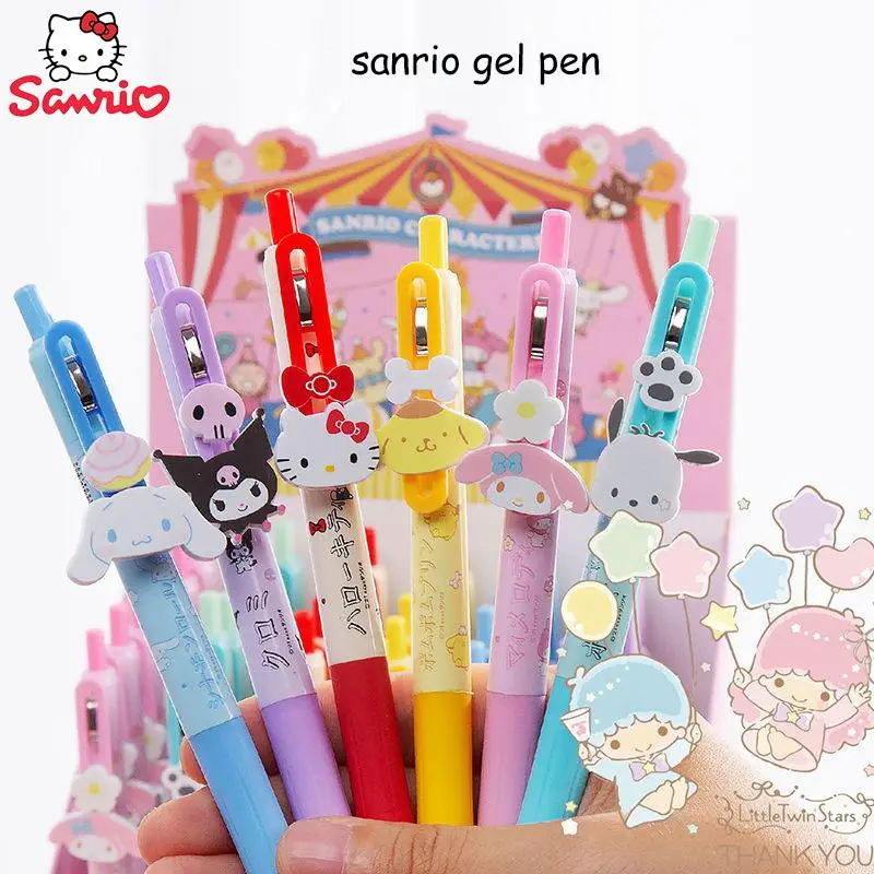 

Гелевая ручка Sanrio Kuromi Hello Kitty, моя мелодия, 0,5 мм, аниме-фигурка, кавайный, хорошо смотрится, пишите, мягко прижмите ручку, подарок для девушки на день рождения