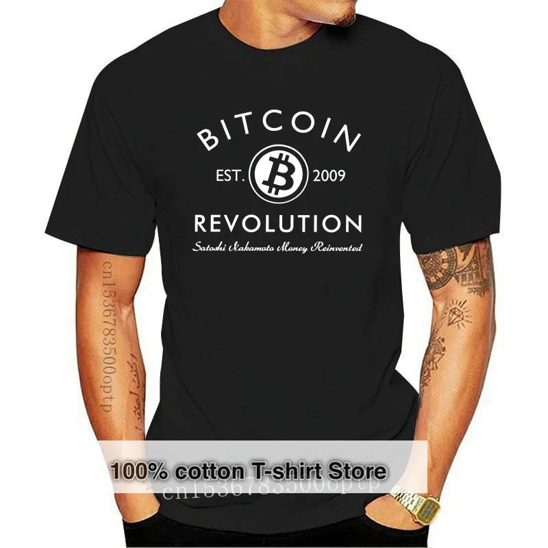 

New Novelty Bitcoin Revolution Tshirt Men Short Sleeve BTC Cryptocurrency Blockchain Geek T-shirt O-neck Cotton Tee Shirt Merch