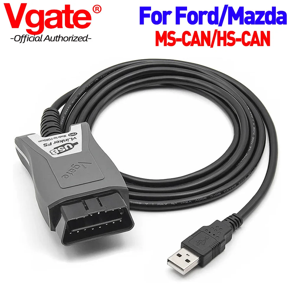 Автомобильный диагностический кабель Vgate Vlinker FS ELM327 USB OBD2
