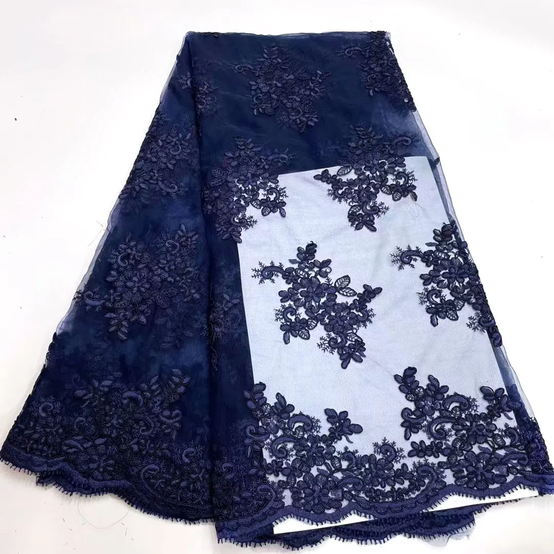 

African French Mesh Lace Fabric 2022 High Quality Tulle Mesh Lace Bridal Nigerian Wedding Dress Women Lace MJ5236