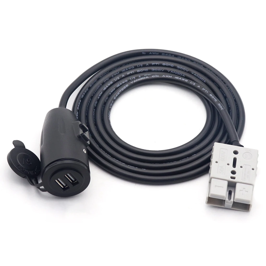 

Универсальный переходник для зарядки с двойным USB-кабелем