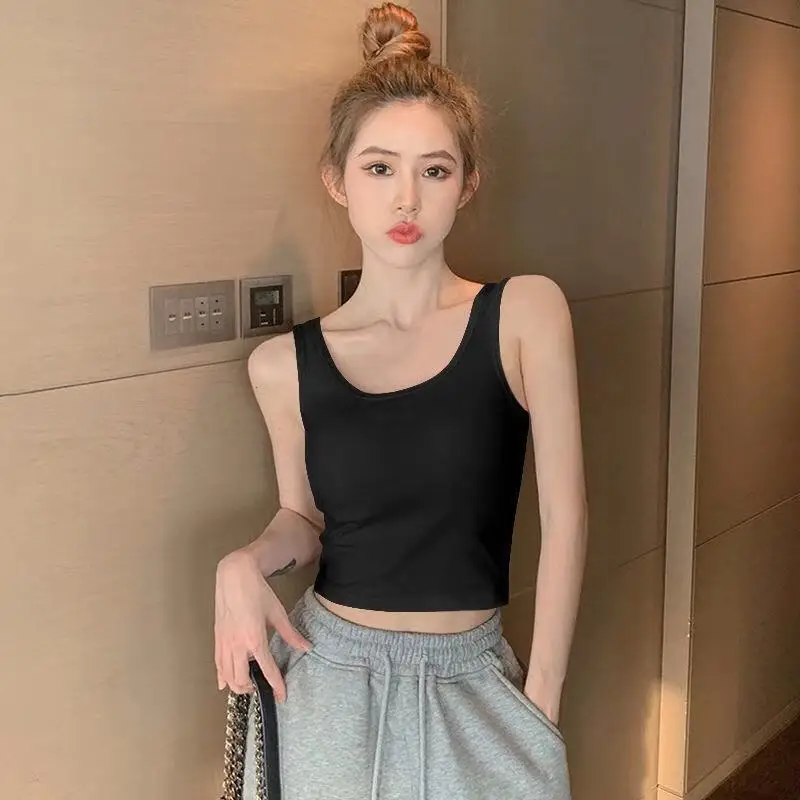 New Sexy Tank Top Black Halter Crop Tops Women Summer Camis Backless Camisole Fashion Casual Tube Female Sleeveless Cropped Vest |