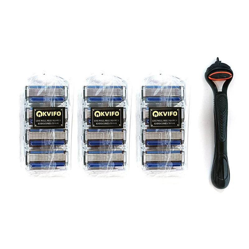 6-слойные сменные лезвия KVIFO для мужских бритвенных станков Безопасная бритва