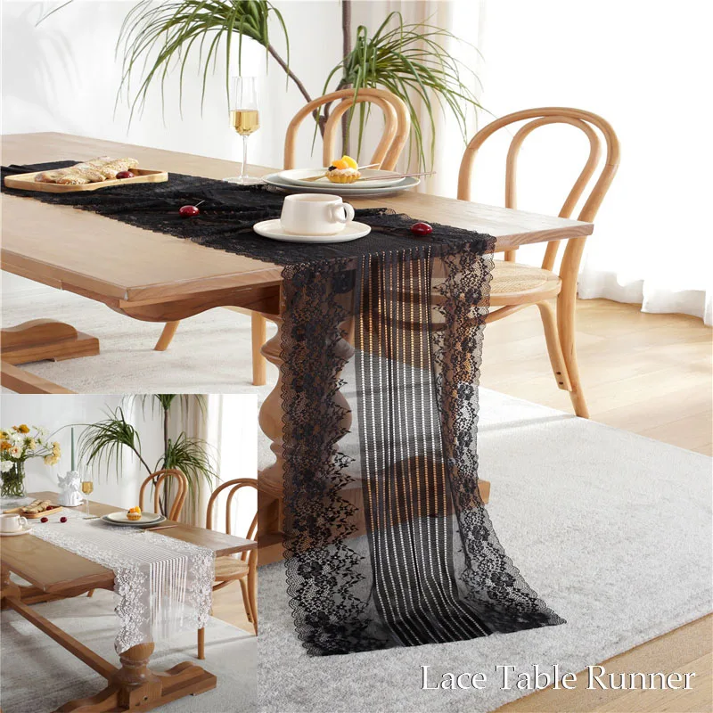 

Popular lace embroidery Dinning table runner Christmas wedding decoration napkins gift table flag tablecloth