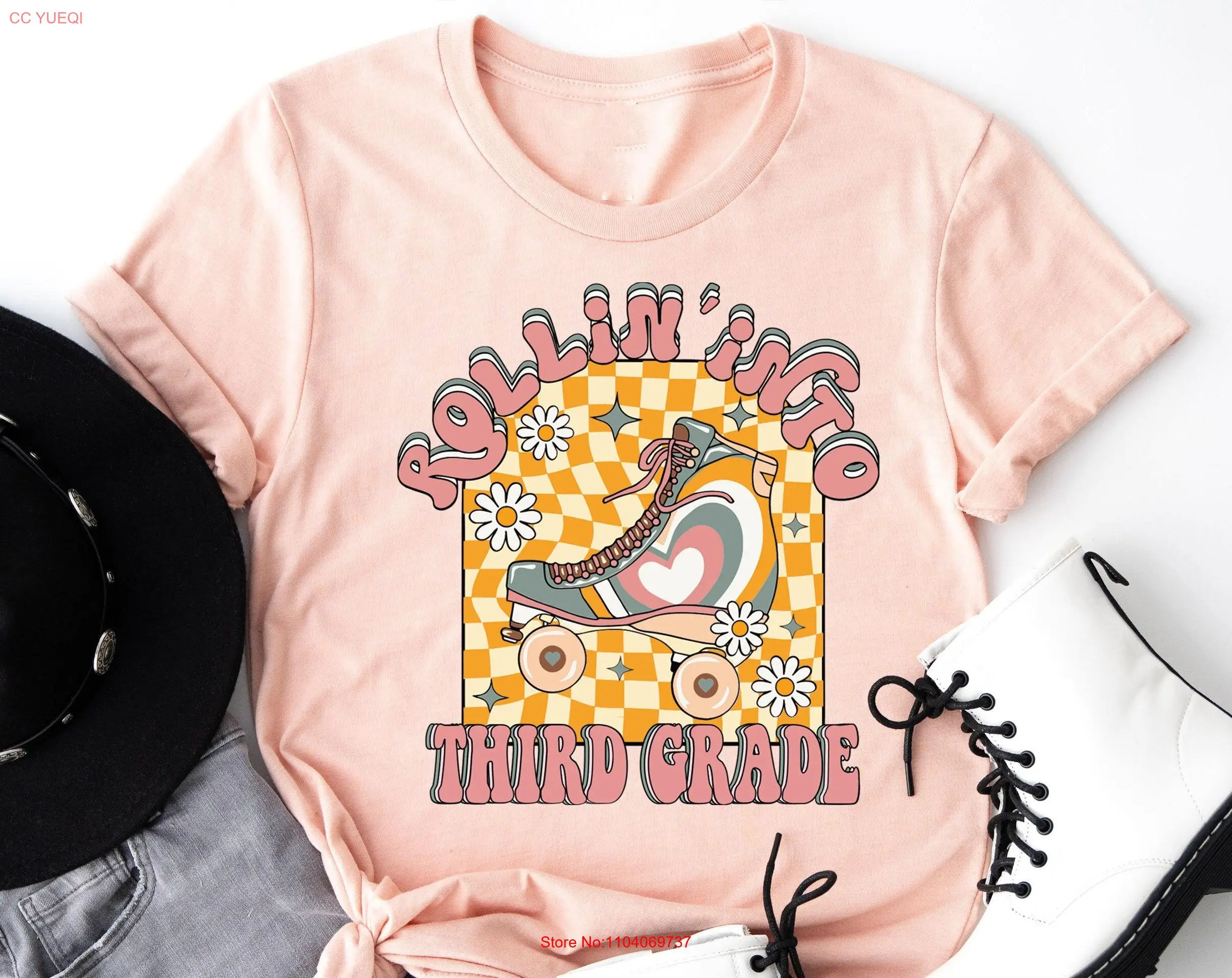 Футболка Rollin in to 3-го класса Third Back School First Day Of Last Groovy с длинными или короткими
