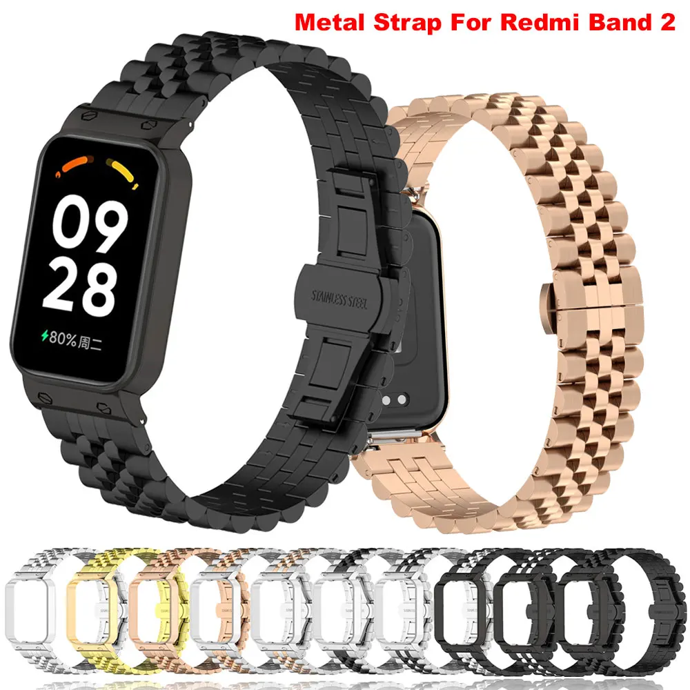 

For Xiaomi Redmi Band 2 Strap Stainless Steel Watchband Bracelet For Redmi Band2 Correa Wristband Replacement Smart Accessories