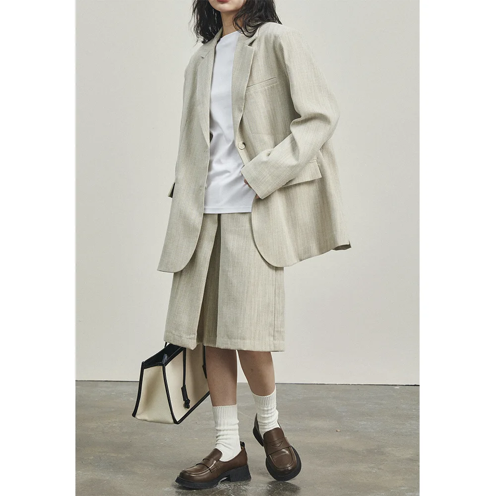 Новый модный льняной костюм в стиле ретро на весну и лето свободный силуэт тонкая