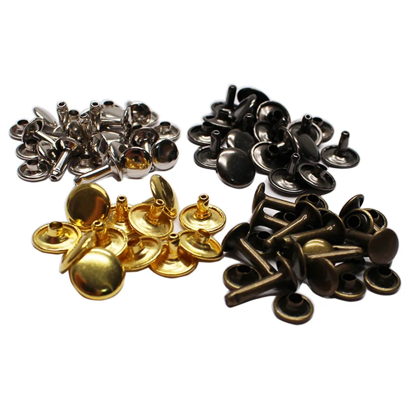 

17 Sizes Metal Rivets For Leather Bags 4 Colors Brass Black Silvery Golden 6mm 7mm 8mm 9mm 10mm 12mm