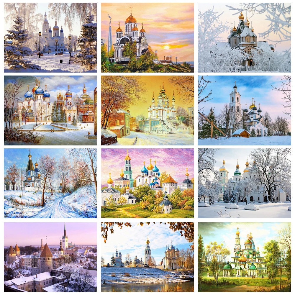 

Картина для алмазной вышивки «зимний дом»