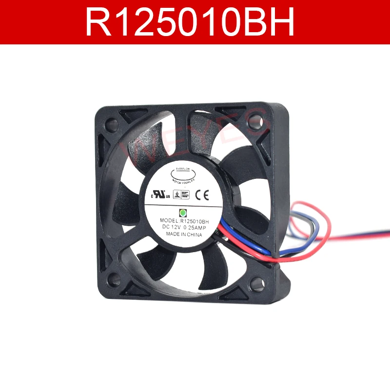 Вентилятор охлаждения сервера EVERFLOW R125010BH, постоянный ток 12 В, 5010 А, 3 провода, 50x50x10 мм