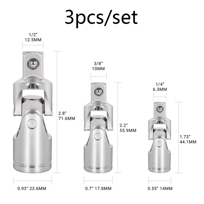 

Комплект Карданного Шарнира С Адаптером Для Ключа, Набор Головок 1/4 Дюйма, 3/8 Дюйма, 1/2 Дюйма, Адаптер Удлинителя Crv