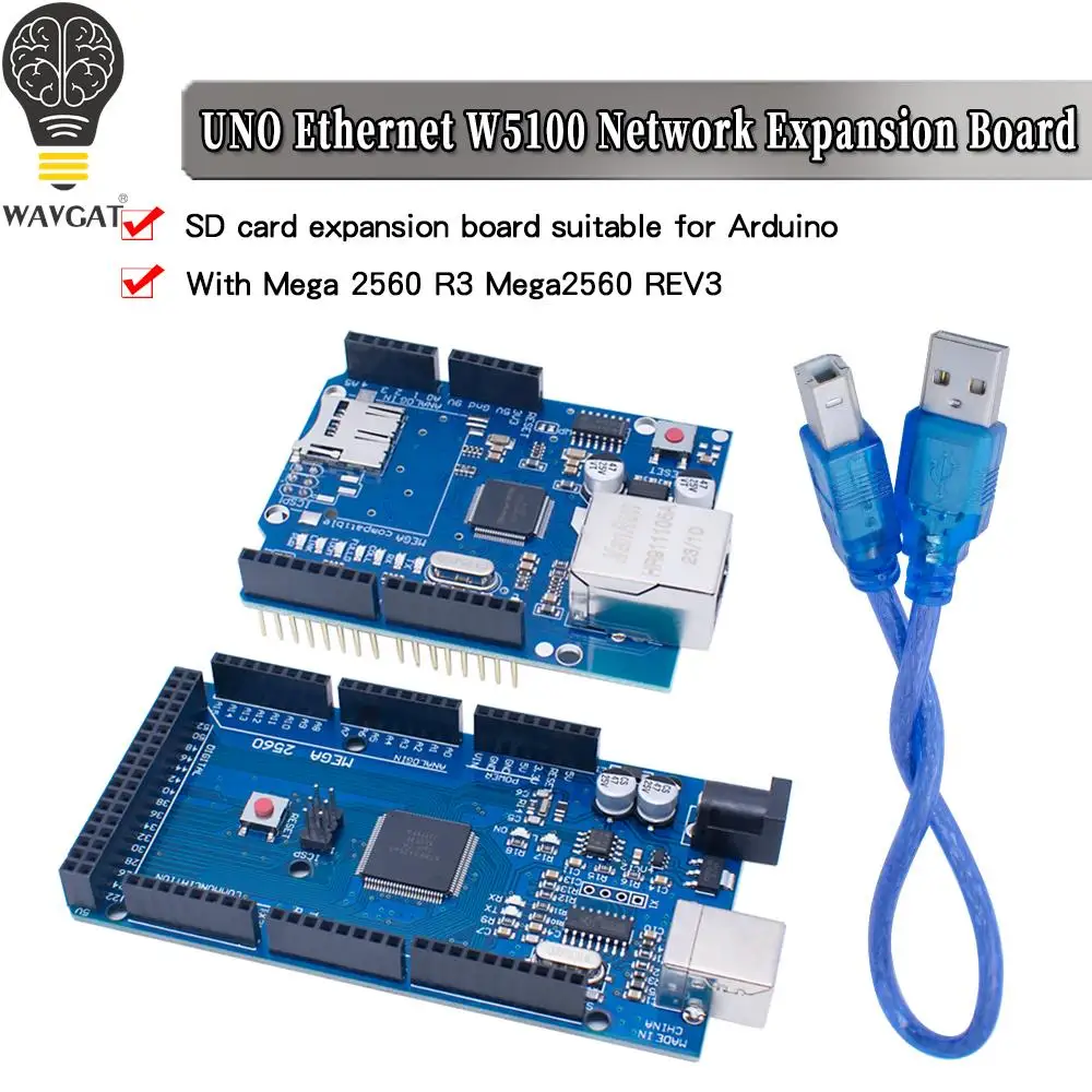 Плата расширения сети WAVGAT UNO Ethernet W5100 щит для SD-карты arduino с Mega 2560 R3 Mega2560 REV3