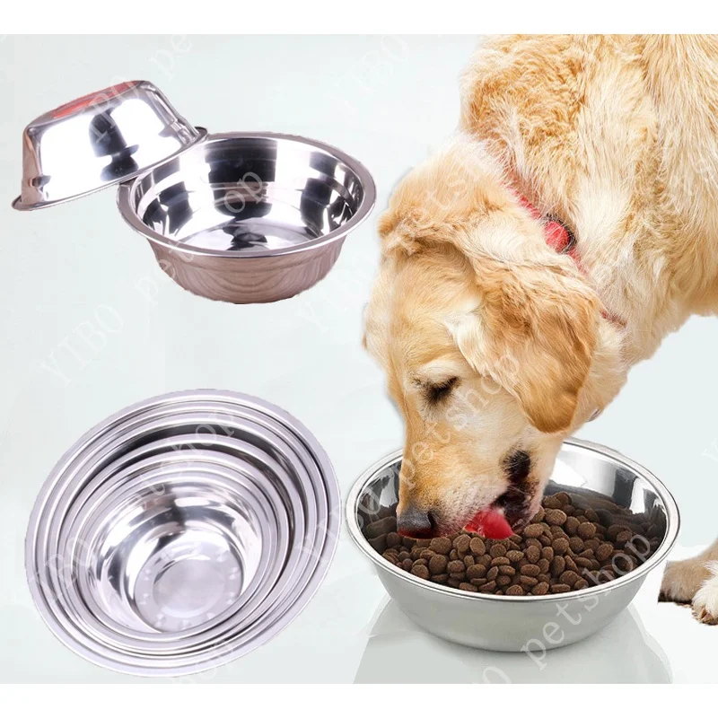 Большая емкость миска для собак из нержавеющей стали 304 кормления домашних