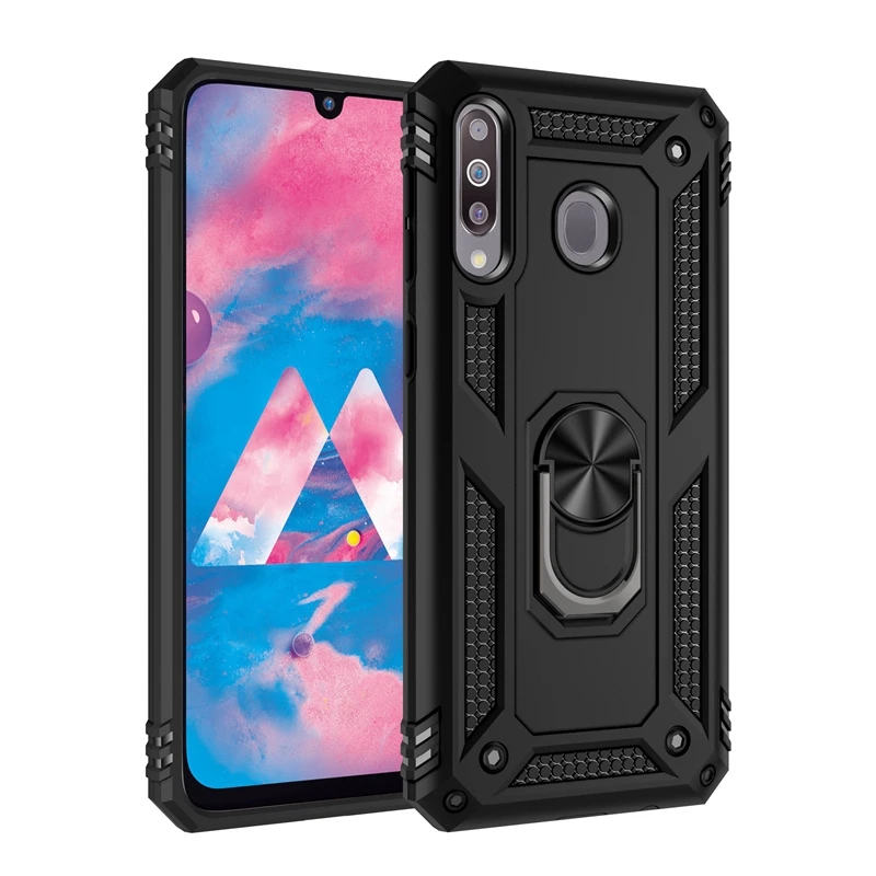 

Case For Samsung Galaxy M30 Cover Armor Metal Ring Car Holder Luxury Shockproof Phone Case For Samsung M30 SM-M305F SM-M305FN/DS