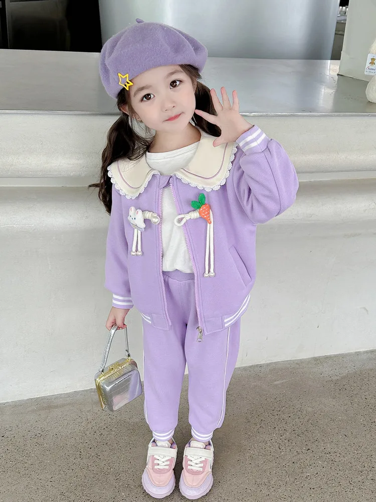 Женский Детский комплект с капюшоном и кукольным воротником осенний Новый