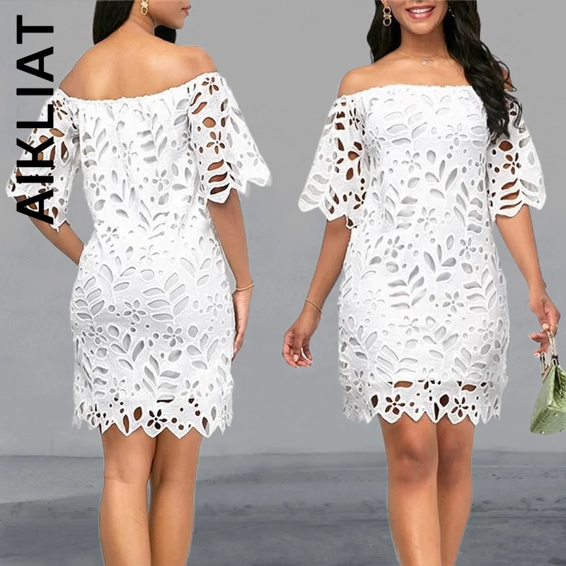 

Aikliat женское модное мини-платье, сексуальное платье с коротким рукавом, облегающее платье-карандаш, дизайнерские кружевные платья, эластичн...