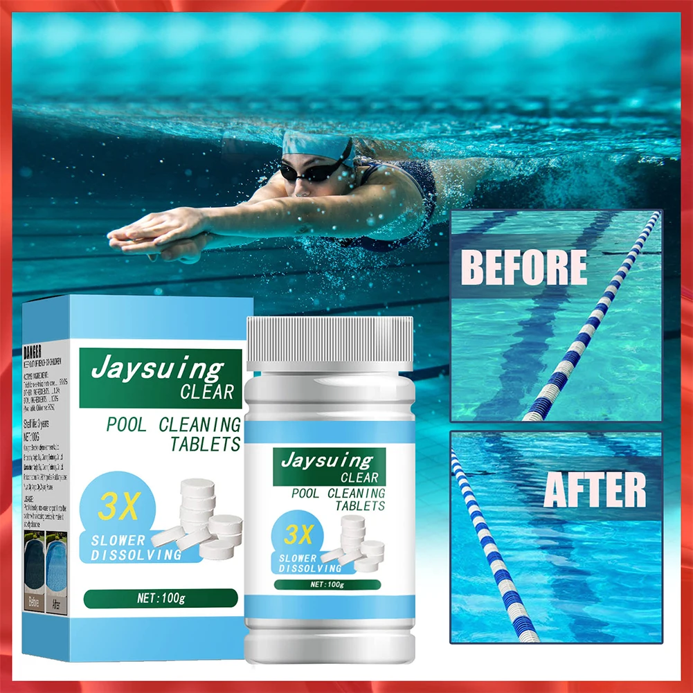

50PCS Swimming Pool Cleaning Effervescent Tablets Swimming Pool Clarifier All-Purpose Removal Stains Effervescent Tablets