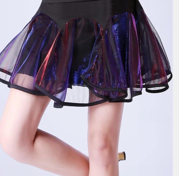 

1pcs/lot woman latin dancing organza skirt female square ballroom dancing short skirt