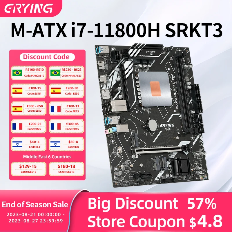 Материнская плата ERYING для игрового ПК, комплект i7 с встроенным 11 ядерным процессором NO 0000 ES 2,2 GHz (для SRKT3 i7 11800H 2,3 GHz 8C/16T/24MB i7-11800H) Материнская плата ERYING для игрового ПК, комплект i7 с встроенным 11 ядерным процессором NO 0000 ES 2,2 GHz (для SRKT3 i7 11800H 2,3 GHz 8C/16T/24MB i7-11800H)